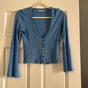 Reformation Gellar Knit Top in Blue